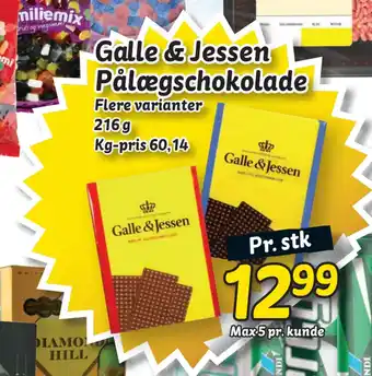 Fakta Tyskland Galle & Jessen Pålægschokolade tilbud