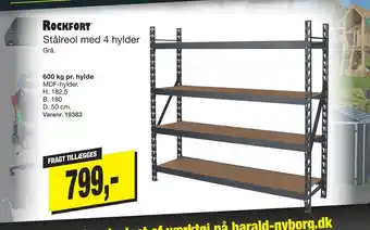 Harald Nyborg Stålreol med 4 hylder tilbud