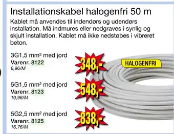 Harald Nyborg Installationskabel halogenfri 50 m tilbud