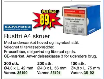 Harald Nyborg Rustfri A4 skruer tilbud