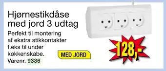 Harald Nyborg Hjørnestikdåse med jord 3 udtag tilbud