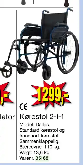 Harald Nyborg Kørestol 2-i-1 tilbud