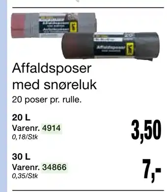 Harald Nyborg Affaldsposer med snøreluk tilbud