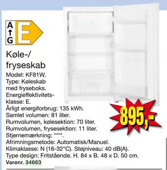Harald Nyborg Køle-/ fryseskab tilbud