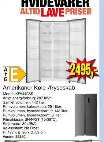 Harald Nyborg Amerikaner Køle-/fryseskab tilbud