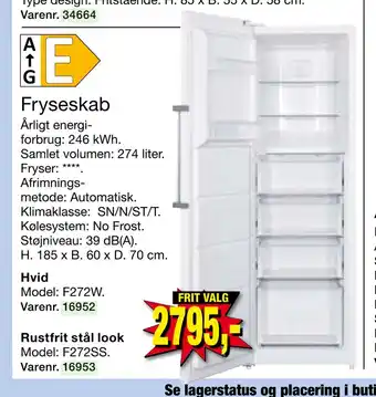 Harald Nyborg Fryseskab tilbud