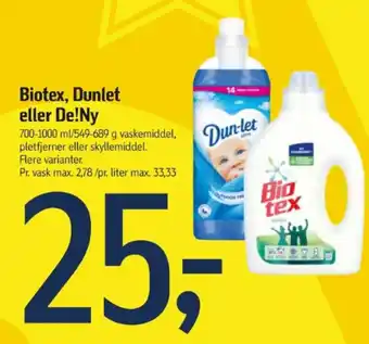 Føtex Biotex, Dunlet eller De!Ny tilbud