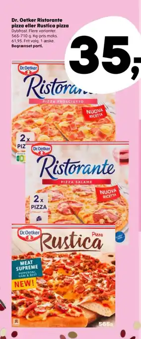 Kvickly Dr. Oetker Ristorante pizza eller Rustica pizza tilbud