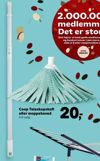 Kvickly Coop Teleskopskaft eller moppehoved tilbud