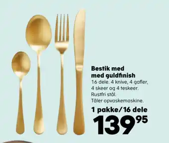 Kvickly Bestik med med guldfinish tilbud