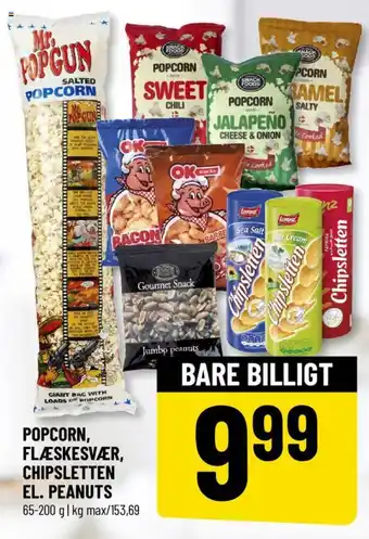 Løvbjerg POPCORN, FLÆSKESVÆR, CHIPSLETTEN EL. PEANUTS tilbud