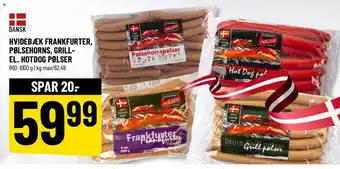 Løvbjerg HVIDEBÆK FRANKFURTER, PØLSEHORNS, GRILL-EL. HOTDOG PØLSER tilbud