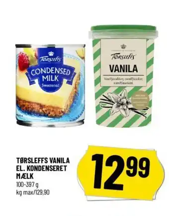 TØRSLEFFS VANILA EL. KONDENSERET MÆLK