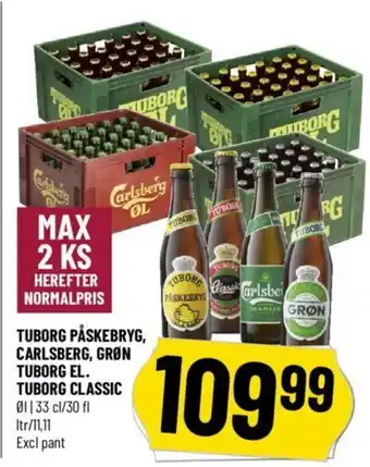 Løvbjerg TUBORG PÅSKEBRYG, CARLSBERG, GRØN TUBORG EL tilbud