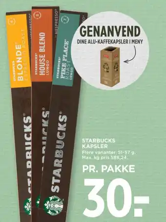 MENY STARBUCKS KAPSLER tilbud