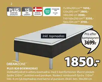 JYSK PLUS B20 BOXMADRAS tilbud