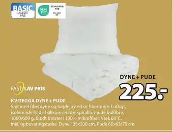 JYSK KVITEGGA DYNE + PUDE tilbud