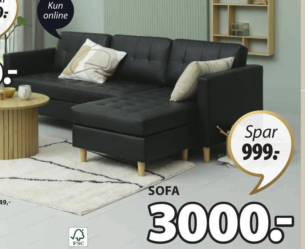 FALSLEV SOFA MED CHAISELONG tilbud hos JYSK