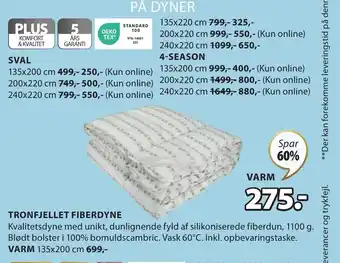 JYSK TRONFJELLET FIBERDYNE tilbud