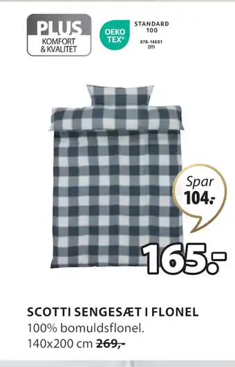 JYSK SCOTTI SENGESÆT I FLONEL tilbud