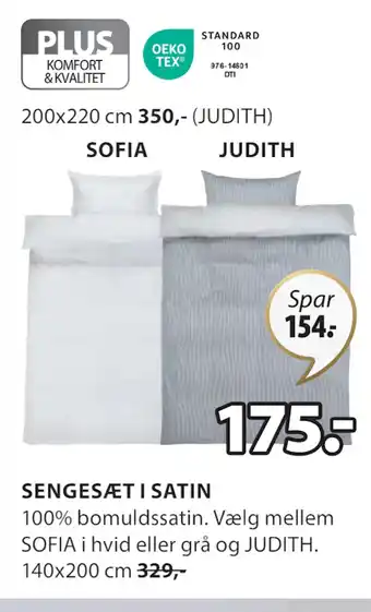 JYSK SENGESÆT I SATIN tilbud