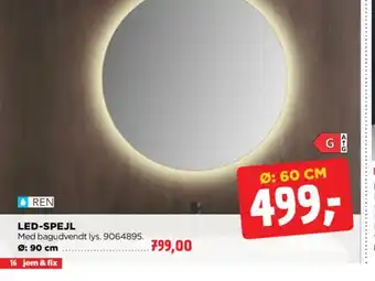 jem & fix LED-SPEJL tilbud