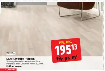 jem & fix LAMINATGULV HVID EG tilbud