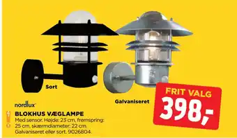 jem & fix BLOKHUS VÆGLAMPE tilbud