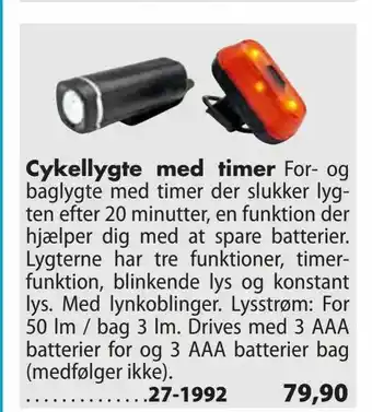 Biltema Cykellygte med timer tilbud