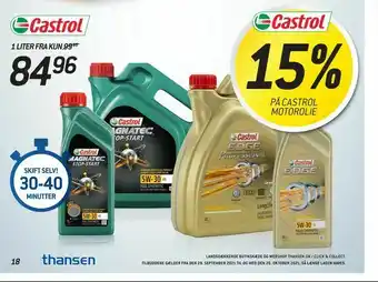 Thansen Castrol motorolie tilbud