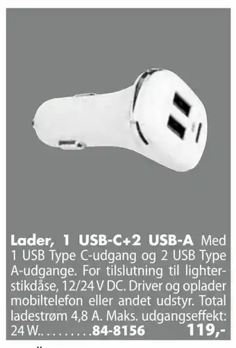 Biltema Lader, 1 USB-C+2 USB-A tilbud