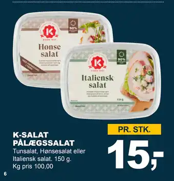 Let-Køb K-SALAT PÅLÆGSSALAT tilbud