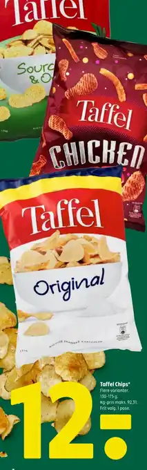 Coop 365 Taffel Chips* Flere varianter. tilbud