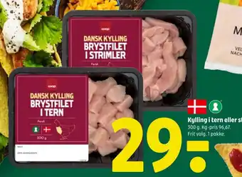 Coop 365 Kylling i tern eller strimler* tilbud