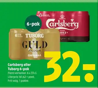 Coop 365 Carlsberg eller Tuborg 6-pak tilbud