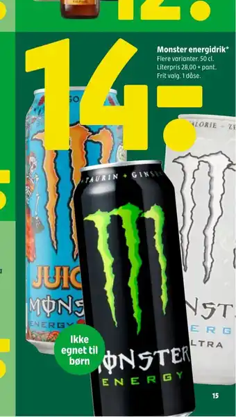 Coop 365 Monster energidrik tilbud