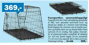 Biltema Transportbur, sammenklappeligt tilbud