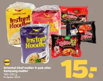 Netto Oriental Chef nudler 5-pak eller Samyang nudler tilbud