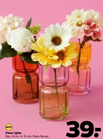 Netto Vase i glas tilbud