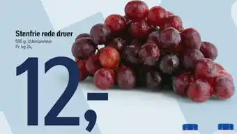 Stenfrie røde druer