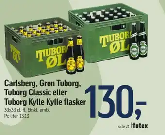 Føtex Carlsberg, Grøn Tuborg, Tuborg Classic eller Tuborg Kylle Kylle flasker tilbud