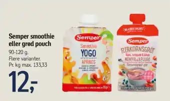 Føtex Semper smoothie eller grød pouch tilbud