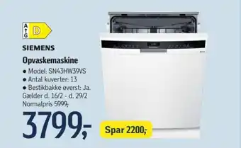 Føtex Opvaskemaskine tilbud