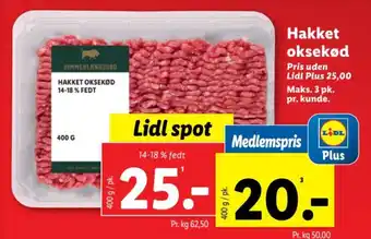 Lidl Hakket oksekød tilbud