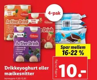 Lidl Drikkeyoghurt eller mælkesnitter tilbud