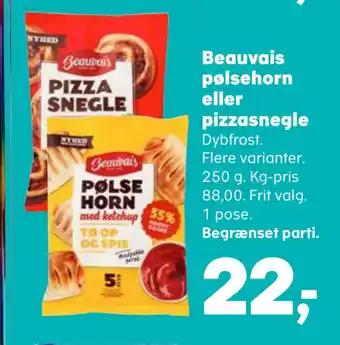 Beauvais pølsehorn eller pizzasnegle