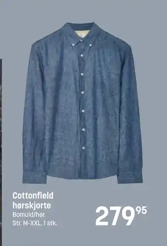 Kvickly Cottonfield hørskjorte tilbud
