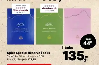 Kvickly Spier Special Reserve i boks tilbud