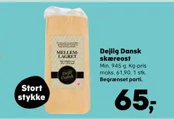 Kvickly Dejlig Dansk skæreost tilbud
