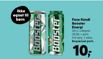 Kvickly Faxe Kondi Booster Energi tilbud